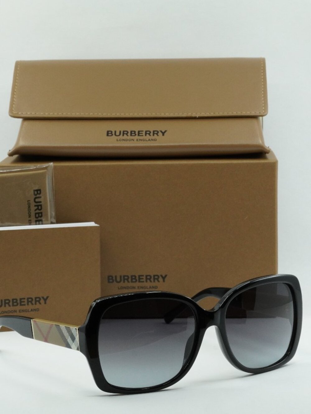 Burberry BE4160 34338G Square Sunglasses - Black / Grey
